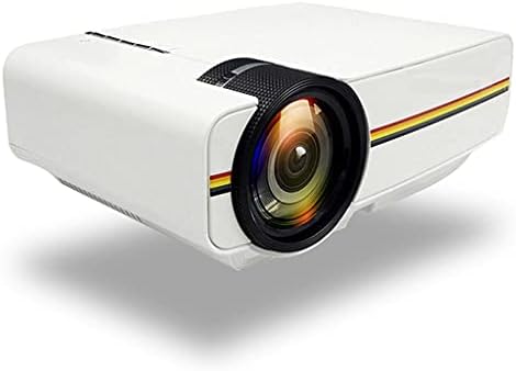 WALNUTA Upgrade Мини проектор 1080P 1800 Лумена Преносим LCD led проектор За домашно кино, съвместим с USB, 3D проектор (Бял цвят)