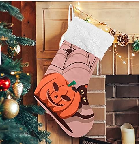 Коледни Чорапи ALAZA, Тиква и Черна Котка за Хелоуин, Класически Персонализирани Големи Чулочные Украса за Семейни Тържества, декорация