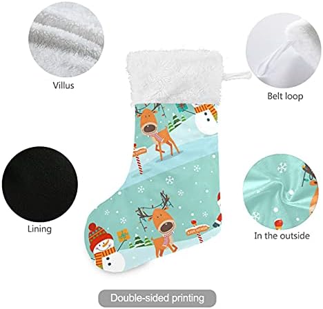 Коледни Чорапи с Елени, Големи Коледни Чорапи за Коледната Елха, Детска Стая, Окачени Чорапи за Камината Чорапи за Семейството,