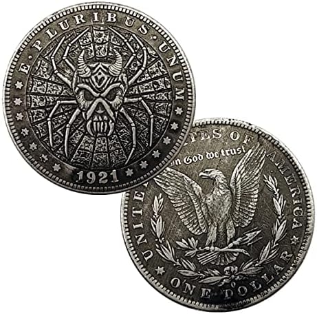 Релеф на Монети с Черепа Американски Скитащи Монети са Изписани Монети с Дракон Гравирано Монети Колекция от Чужди Монети Винтажное Сребро