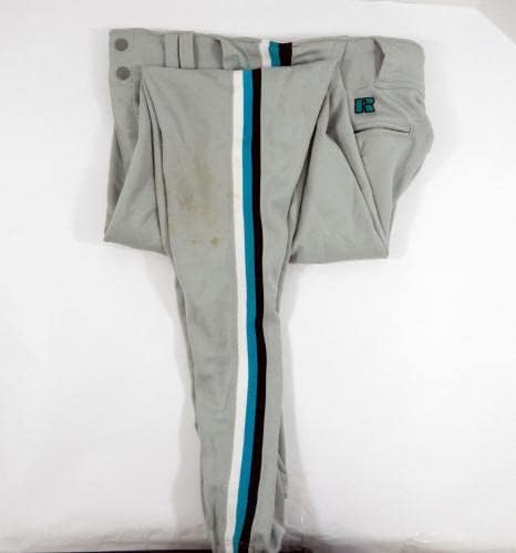 2001 Florida Марлини #59 Използвани в играта Сиви Панталони 34 DP32858 - Използваните в играта панталони MLB