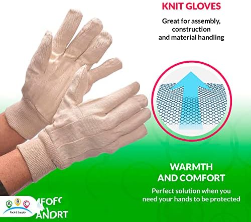 AMZ доставя 24 опаковки мъжки работни ръкавици с общо предназначение производство. Бели Пера Плетени Ръкавици / Полотняное Крило