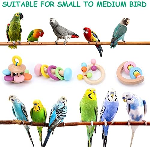 DOHAOOE Големи Играчки за птици на краката, Ръчни Интерактивни играчки за Папагали, 4 опаковки
