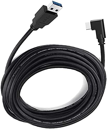 Свързващ кабел Type-C 16 фута и 2-Цветен предна панел (черен x1, бяла x1) за Oculus Quest 2, Силиконова Подплата за маска и предна