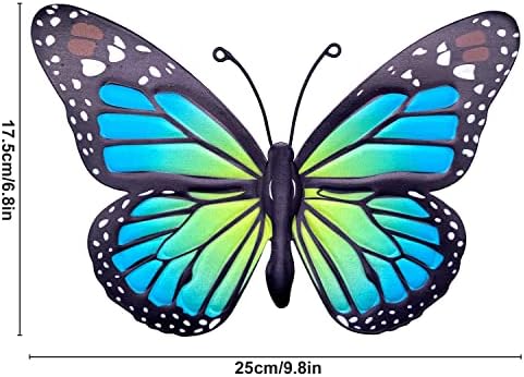 EOORAU Metal Butterfly Wall Art Външен Интериор - 4 опаковки 9,8 инча Стенни Скулптура Пеперуди Окачен Декор за Дома, Двора, Двор,