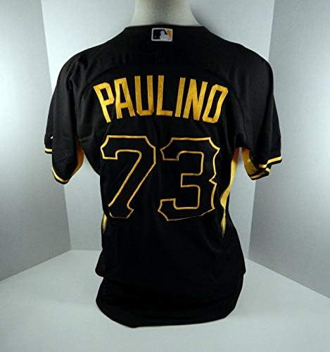 2014 Питсбърг Пайрэтс Карлос Паулино 73 Използвана В игра Черна Риза BP ST 32955 - Използваните В играта тениски MLB