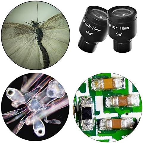 Аксесоари за микроскоп Една двойка WF10X 18 мм Микроскоп Широкоъгълен Диаметър фокусиращ 23,2 мм Лабораторни консумативи (Цвят:
