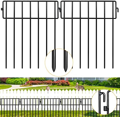10 X Бариерен огради за животни - Adavin No Dig Градинска Декоративна Ограда 1,5 С разликата, Антикорозионна Метална Метална лента,