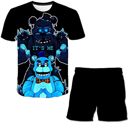 Модна Тениска с къси ръкави и 3D Принтом WPORF за момчета и Момичета, с кръгло деколте и Къс Комплект