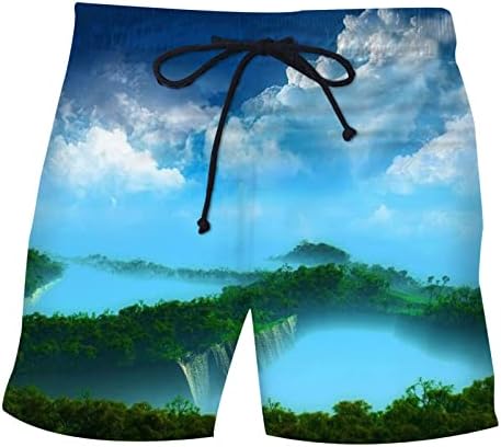 Плажни къси Панталони Големи Размери за Мъже с Тропически Принтом, бързо съхнещи Плажни Шорти За Плуване, Сърф, Лигавицата на Окото, Стръмни Хавайски Спортни къси П
