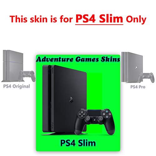 Приключенски игри - Син Хром Vinyl стикер се разкъсва кожата конзола + Комплект от 2 скина за контролер - Съвместима със системи за игрови конзоли PlayStation PS4 SLIM