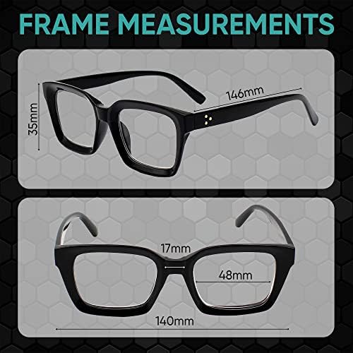 Очила за четене Yogo Визия за жени, извънгабаритни очила за четене, стандартна засаждане, квадратни очила
