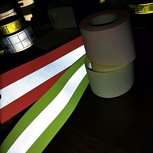 NOZUONO Пришивает Огнезащитную Сребърна Светлоотразяващите Плат Предупреждающую Лента за Защитно Облекло Флуоресцентно Жълт цвят 2 инча x 5yd