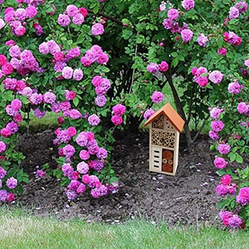 Дървена Къщичка за насекоми Lulu Home, Окачен Хотел за насекоми за Пчели, Пеперуди, Лабиринт Мишка, Полезна Среда за Обитаване на