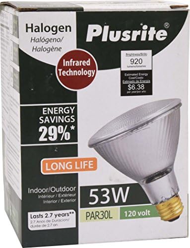 Plusrite 53-Ваттная Халогенна лампа 35-градусов прожекторного осветление PAR30L диаметър 3,74 инча 2850K (15 броя в опаковка)