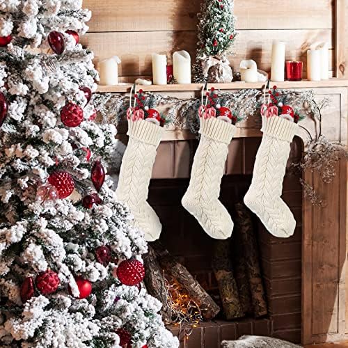 8 Бр. Crochet Коледни Чорапи, 18 См Голям Размер, Възли на една Кука на Прочетеното, Окачени Чорапи, Украса за Коледни Семейни Тържества,