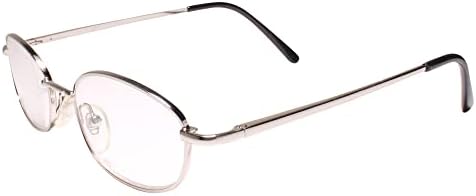 Класически Ретро Очила за четене в Овална Сребриста Рамка с Пружинным тръба на шарнирна Връзка 1.25 Инча за четене