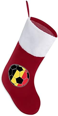 Белгийски Футболен Коледни Чорапи Чорапи с Плюшено Камина, Висящи за Домашен интериор Елхи