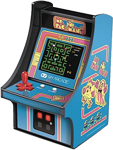 Мини-аркаден автомат My Arcade Micro Player: Ms видео игра. Pac-Man и микропроигрыватель Pac-Man 40th Anniversary, Изцяло възпроизвеждат, Коллекционный, 6,75 инча, full color, златно, жълто