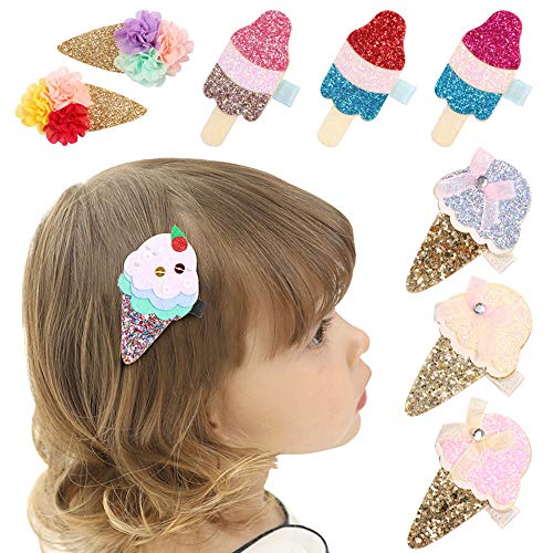 Щипки за коса за малки момичета във формата На Сладолед, Лъскави Панделки за коса, Бутик, Щипки за коса, аксесоари за коса за малки