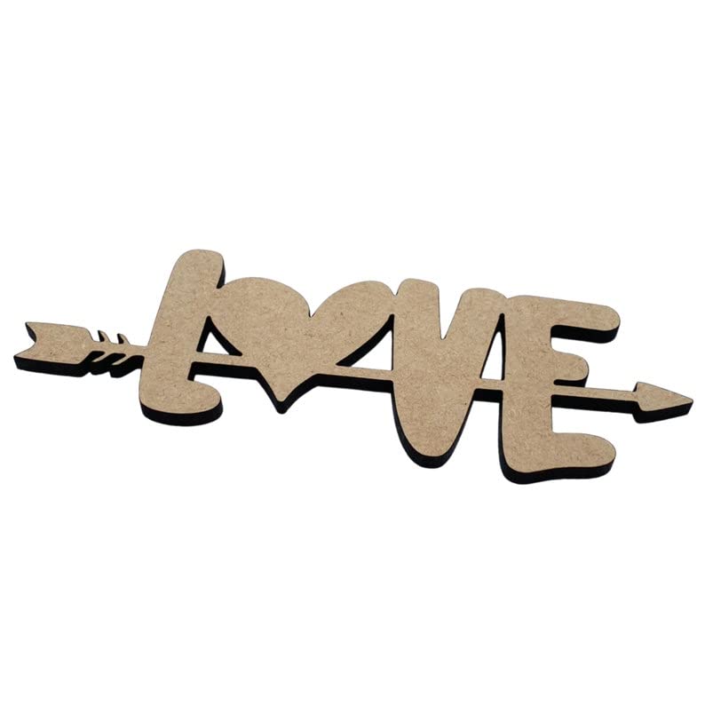 ЛЮБОВ | Дума от блок с Любов | Отвор със стрелка на Любовта | Любов от сърце | Дървена Дума за любов | Декор под формата на Венец