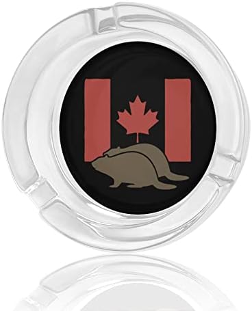 Pavlin в Канадското Знаме на Стъклен Пепелник Кръг Титуляр за Пепел Калъф Пепелник за Домашен интериор Маса в Хотела