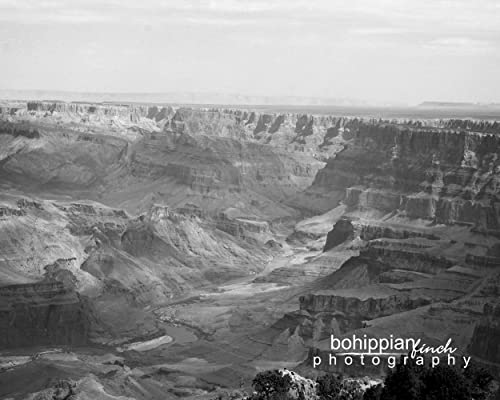 Черно-бяла Река Колорадо в Гранд Каньона 16x20 Матиран Платно, Натянутый в рамка, готов да бъде обесен Оригиналната снимка