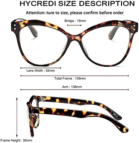 Hycredi 2 Опаковки Очила за четене с блокиране на синя Светлина за Жените и Мъжете, Бифокални Очила за четене в Винтажной рамки