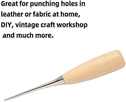 WUTA Кожевенное Занаят Шило Инструменти Кожена Punch Инструмент За Шиене Пробивка Дупки Производител Подшиване на Върха на Бод Дървена Дръжка 3 Опаковки