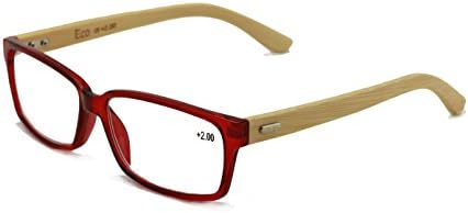 World Vision правоъгълни очила за четене от естествен бамбук за мъже и жени за четене