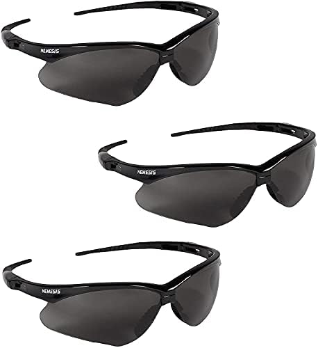 Защитни Очила KleenGuard 22475 Nemesis В Черна Рамка с Дымчатыми фарове за мъгла лещи За външно приложение