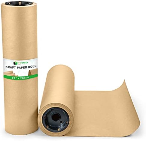 Кафяви ролка крафт-хартия 17 x 2400 (200 фута), Хартия за производство на занаяти и опаковане, Доставка, Опаковка, производство и опаковане, 100 Рециклирана хартия, направе?