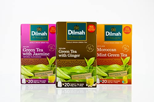 Опаковка сортове зелен чай Dilmah Ceylon Green Tea (60 чаени пакетчета)