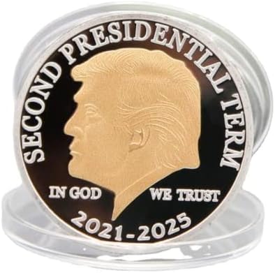Изборите за президент на САЩ Тръмп 2021-2025 Златна два цвята Възпоменателна монета Challenge Монети, Монети с колекционерска стойност, 40 mm * 3 мм (1,56 инча * 0,12 инча)