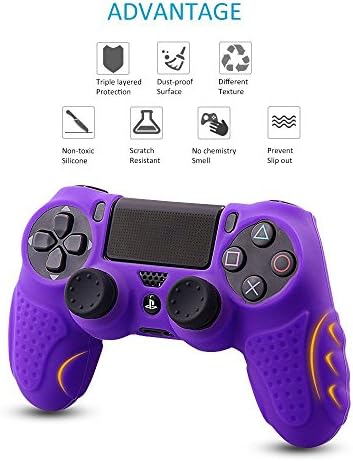 Противоскользящий Силиконов калъф за контролера PS4 Skin Grip за Sony Playstation 4 PS4/Slim/Pro Контролер с 8 дръжки за палеца