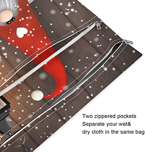 ZZXXB Коледна Лампа под формата на Джудже, Водоустойчив Влажна Чанта за многократна употреба Текстилен Пелена, Влажна, Суха Чанта