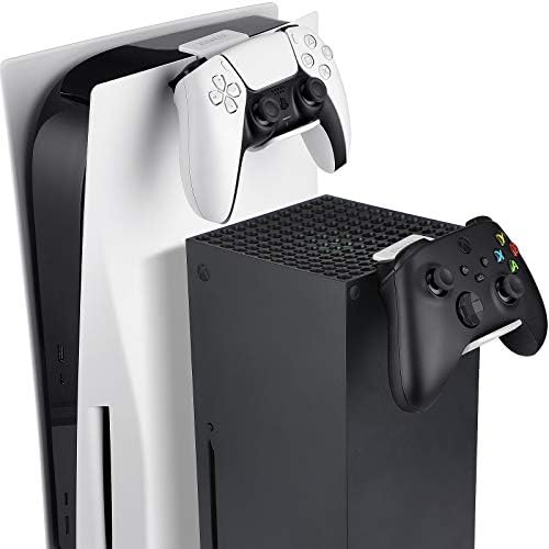 Титуляр игрален контролер ZENACCE, съвместим с PS5 и Xbox Series X, Поставка за контролер за контролери на Playstation 5 DualSense и Xbox Series X, Без винтове и самозалепваща лента - Бял