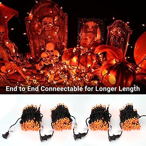 Оранжеви Светлини PhilzOps, Оранжеви лампи с нажежаема жичка с дължина 21,63 фута на 100 грама, Оранжеви Светлини на Хелоуин, Сертифицирани