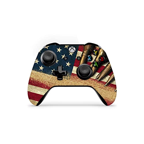 Кожата контролер ZOOMHITSKINS, съвместим с Xbox One S и Xbox One X, технология винилови стикери 3 М, американски флаг, здрав, 1 кожа, Произведено в САЩ