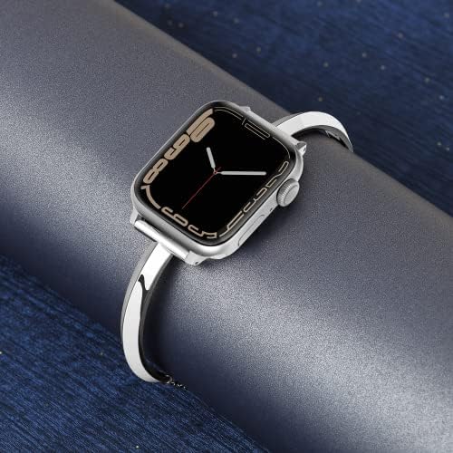 Тънка метална каишка G-ficu, съвместим с каишка на Apple Watch 45 мм 44 мм и 49 мм 42 мм iWatch SE Series 8 7 6 5 4 3 2 1, Ультралегкие