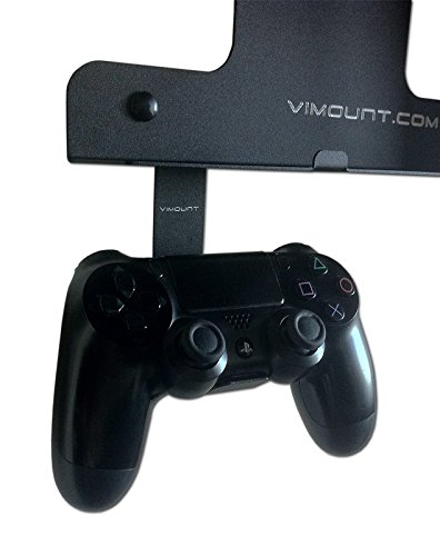 Метален Стенен държач ViMount 2 елемента, Съвместима с контролери на PlayStation 4 PS4 черен цвят