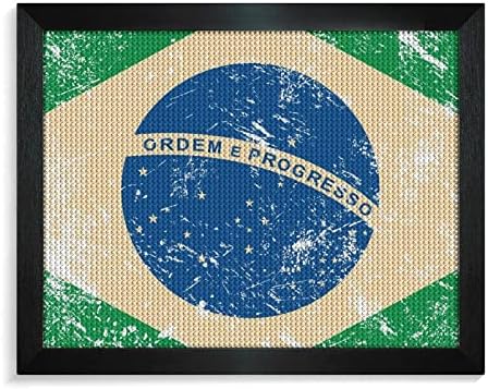 Бразилия Ретро Флаг Диамантена Живопис Комплекти Фоторамка 5D направи си САМ Пълна Тренировка Планински Кристал Изкуство Стенен
