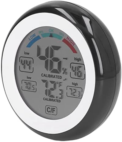 Дигитален Влагомер, Термометър за стая, 32-122 ° F 20-95% Относителна влажност на Външния Термометър, Влагомер С Кръгла Сензорен