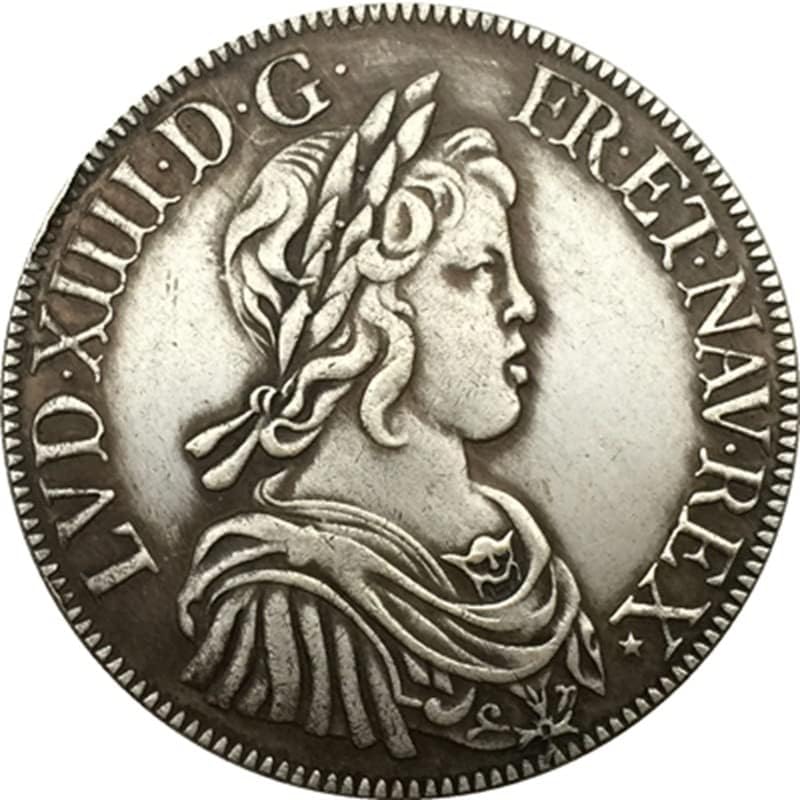 1643 Френски Монети От Чиста Мед С Посеребренным Покритие Антични Сребърни Доларови Монети Колекция от ръчно изработени изделия