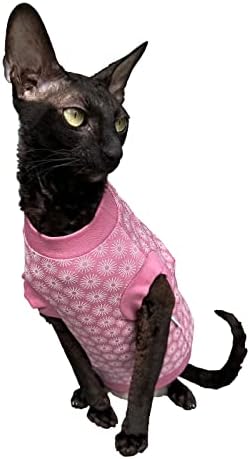 Тениска Kotomoda Cat ' s Розова Пролет за сфинксове и голи котки (Средна)