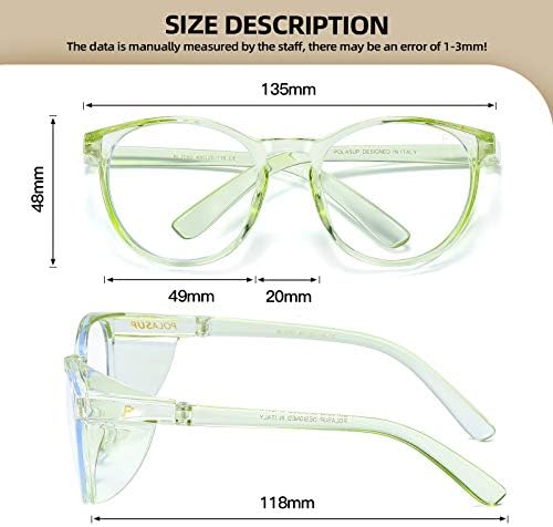 POLASUP Фарове за Блокиране на Синя Светлина Медицински Защитни Очила За Мъже И Жени, Кръгли Прозрачни Очила За медицински Сестри,