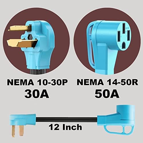 Кабел-адаптер за зарядно устройство CircleCord NEMA от 10-30 P до 14-50 R за електрически превозни средства, съвместим с всяка стая