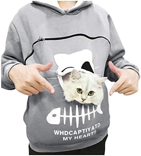Пуловери, блузи, hoody с качулка, блуза с изображение на животно котка, дишащи дамски чанта, дамска блуза, ежедневни тениски, женски