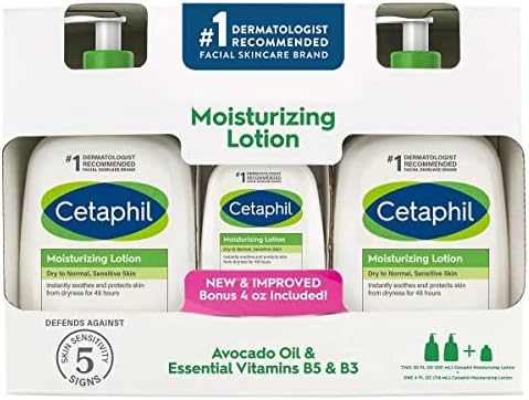 Лосион Cetaphil - 3 опаковки - Съдържа два лосиона по 20 грама и един лосион за 4 унция (чудесно за пътуване) - общо 44 грама.
