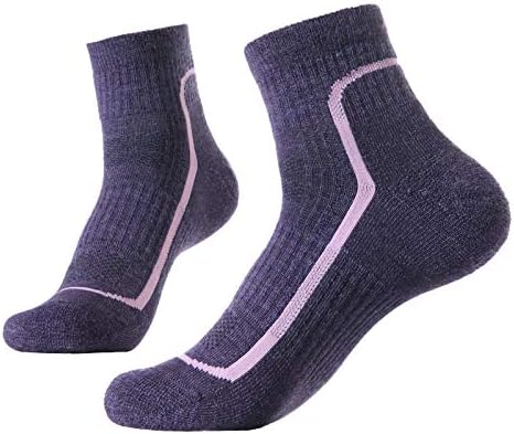 SOLAX 72% за Мъже и Дамски Туристически Чорапи от мериносова вълна за трекинг на открито, Меки Дишащи Чорапи на една четвърт от